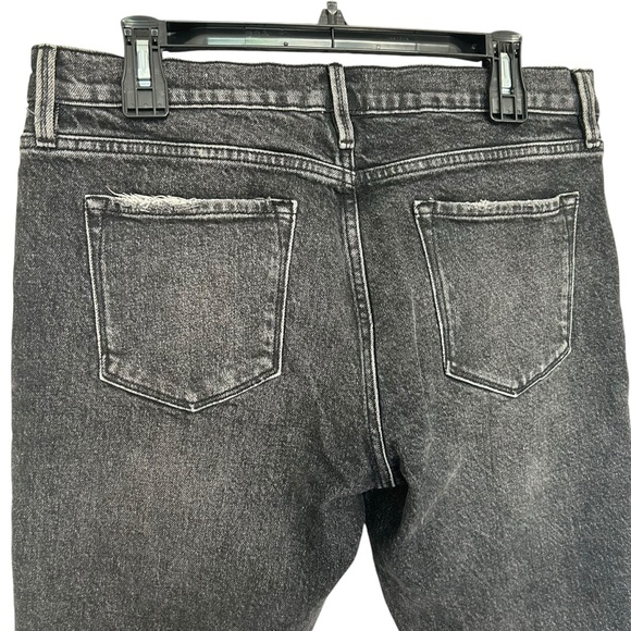 FRAME Le Garçon Cropped Jeans Sz 8 Black Distressed - Picture 6 of 10